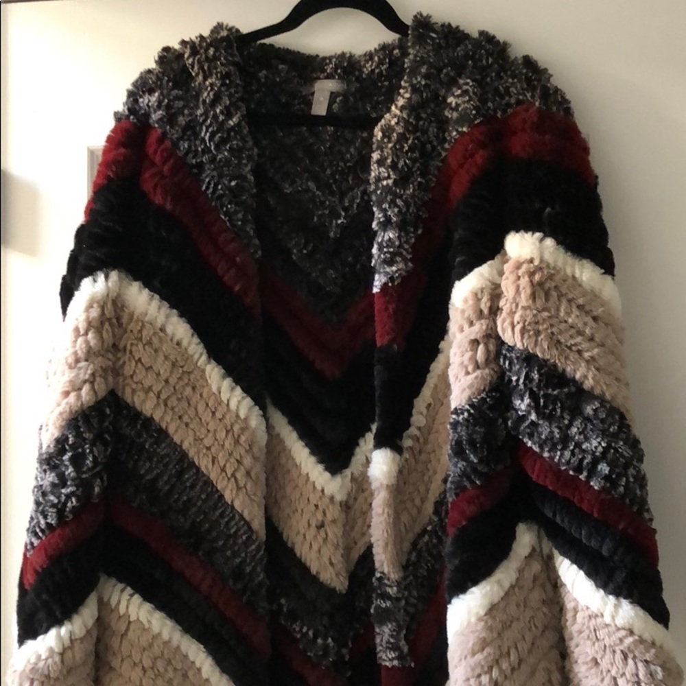 Multicolored Faux fur Aqua coat